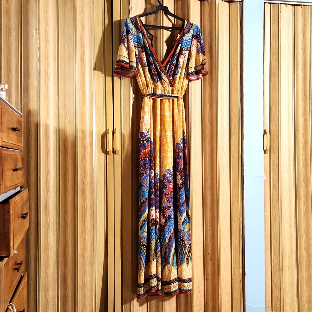Yellow Abstract Print Jumpsuit